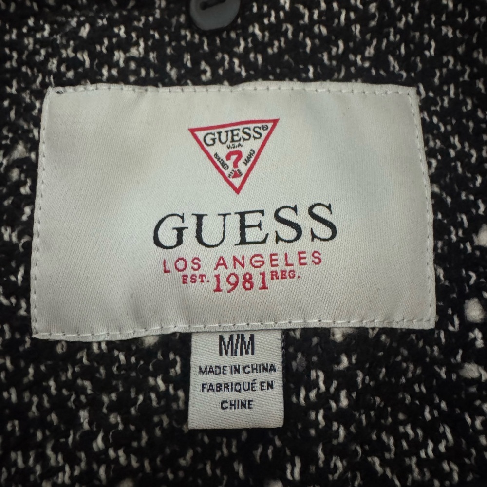Guess black & white tweed coat with belt Size M #tweed #outerwear - Picture 5 of 5